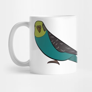 Curious Blue Parakeet Mug